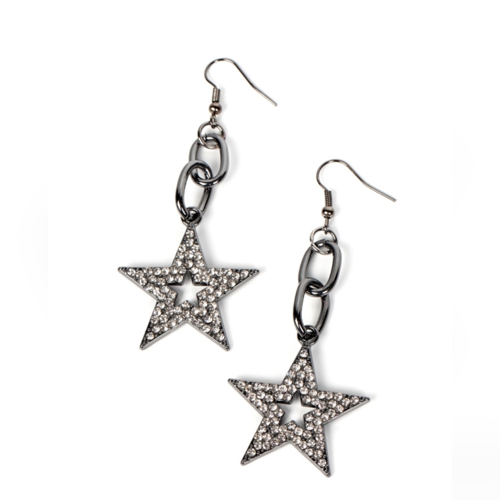 Paparazzi Cosmic Celebrity Black Fish Hook Earrings